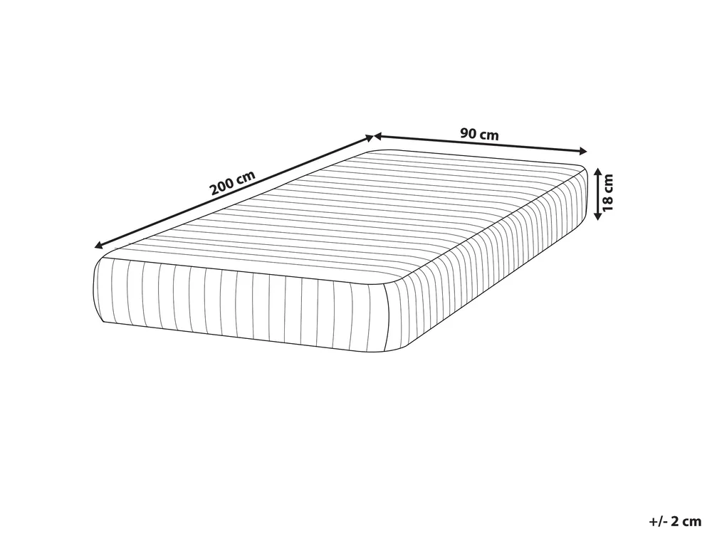 Materac kieszeniowy z pianką termoelastyczną MEMORY HYBRID 7 PLUS H3/4 twardy 90 x 200 cm_917322