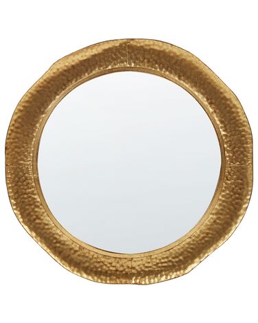 Okrúhle nástenné zrkadlo ⌀ 68 cm zlaté MERCY