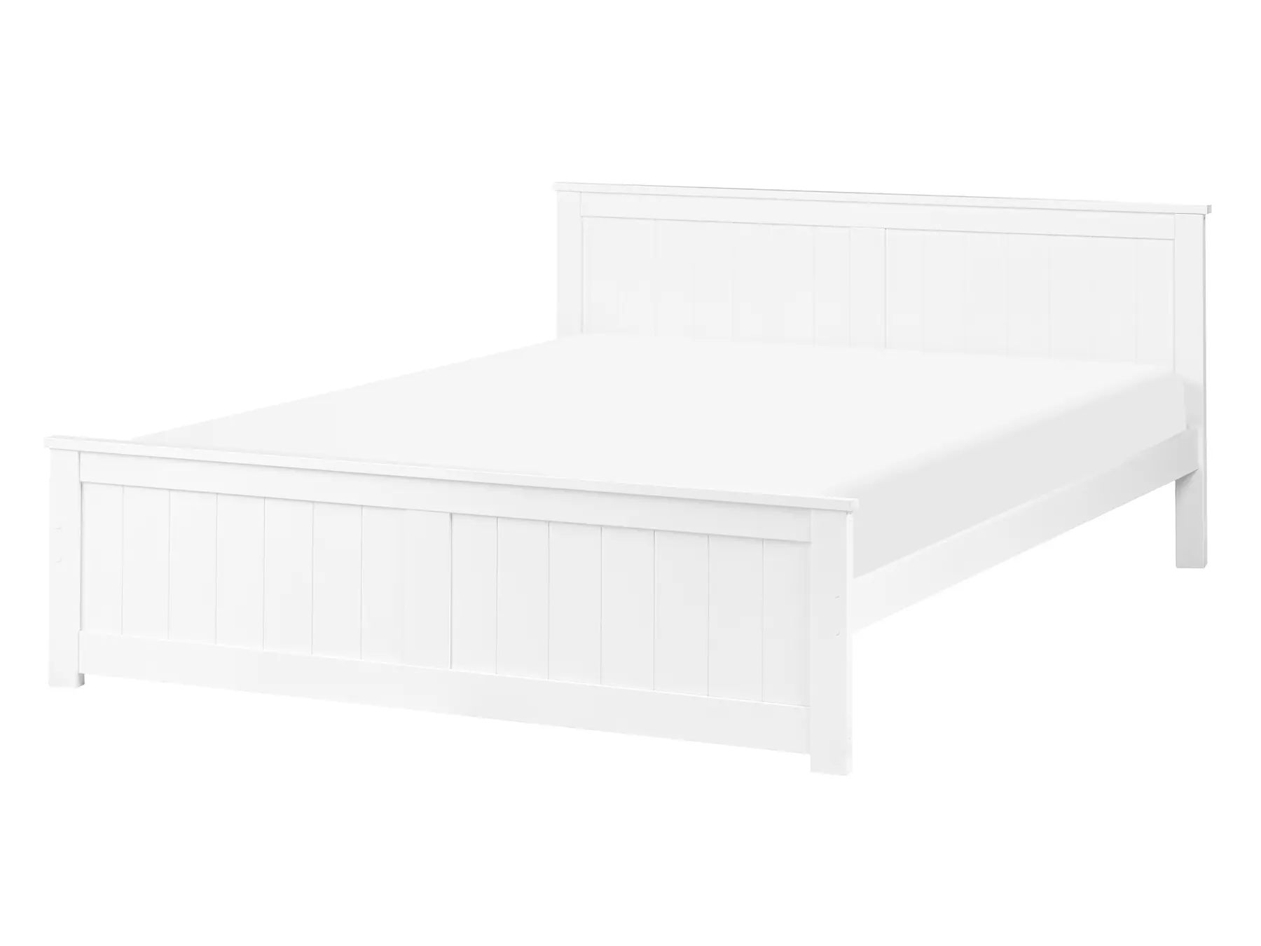 Bed Pine Wood SABRAN 140 x 200 cm (EU Double) White_1061247