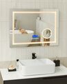 LED Wall Mirror with Bluetooth Speaker 60 x 80 cm Silver THAIX_932206