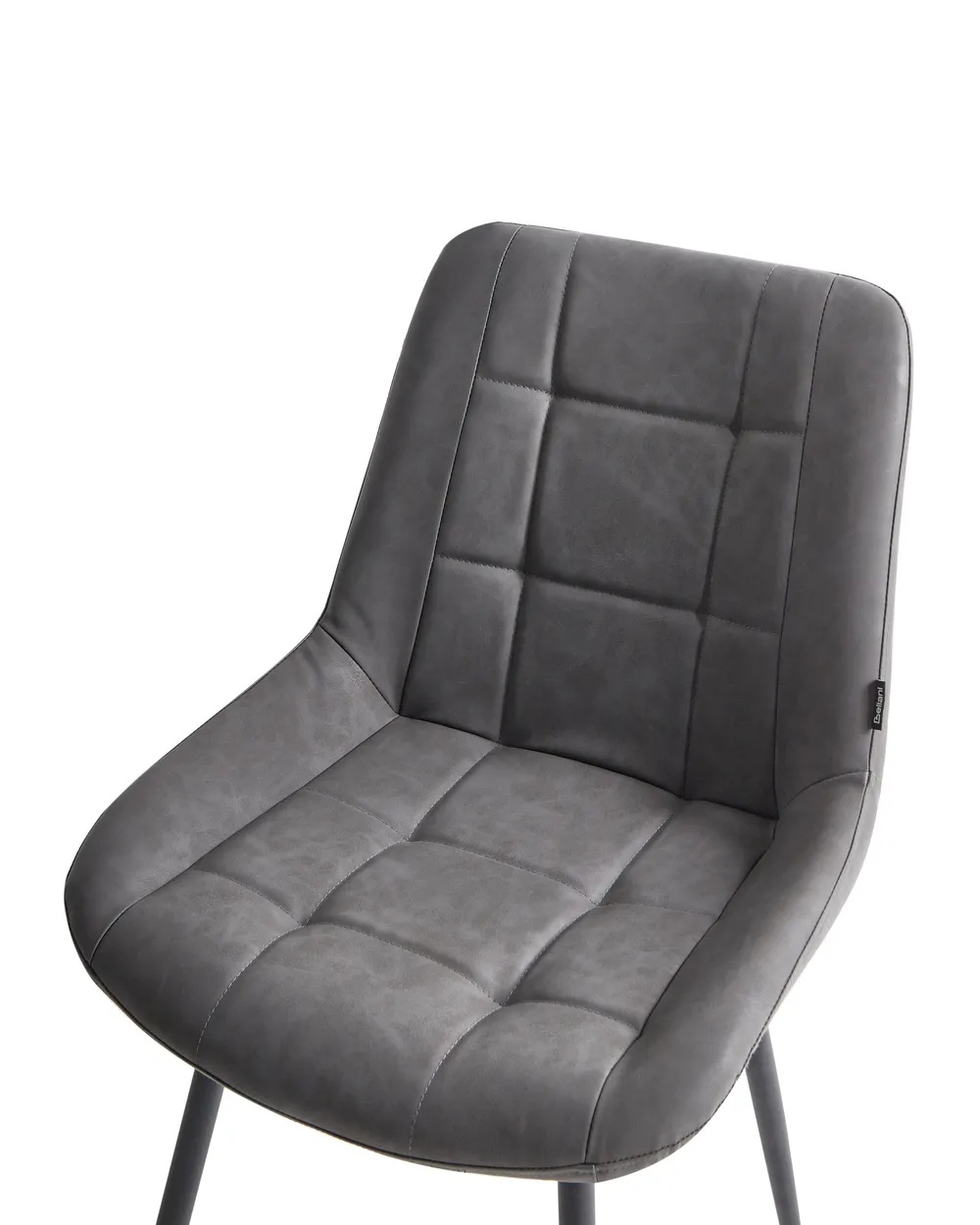 Set of 2 Dining Chairs MELROSE Faux Leather Grey_967198