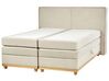 Lit boxspring en tissu 160 x 200 cm beige DYNASTY_873556