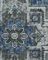 Teppich grau / blau 80 x 300 cm orientalisches Muster Kurzflor KOTTAR_831419