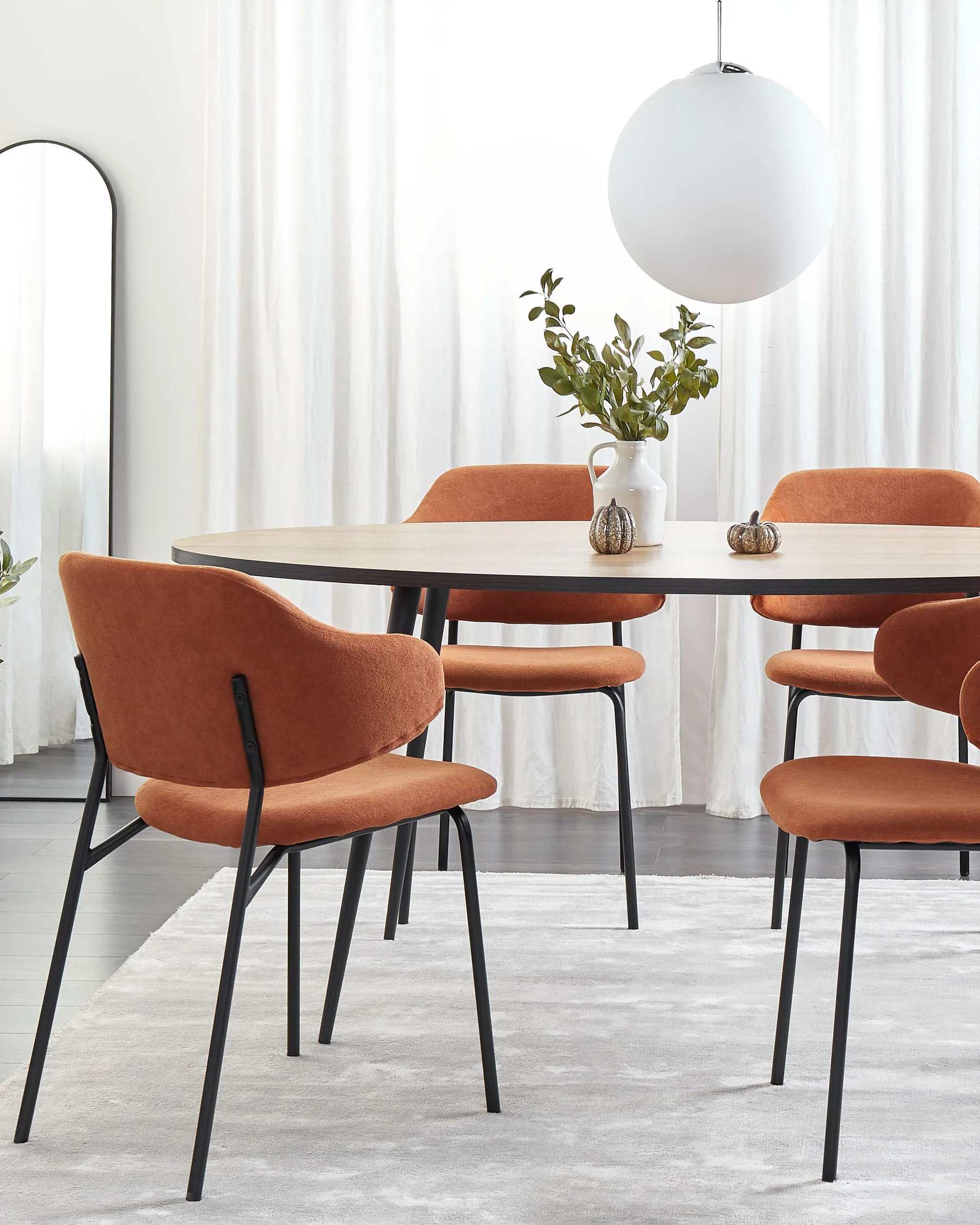 Set of 2 Dining Chairs KENAI Orange_874479
