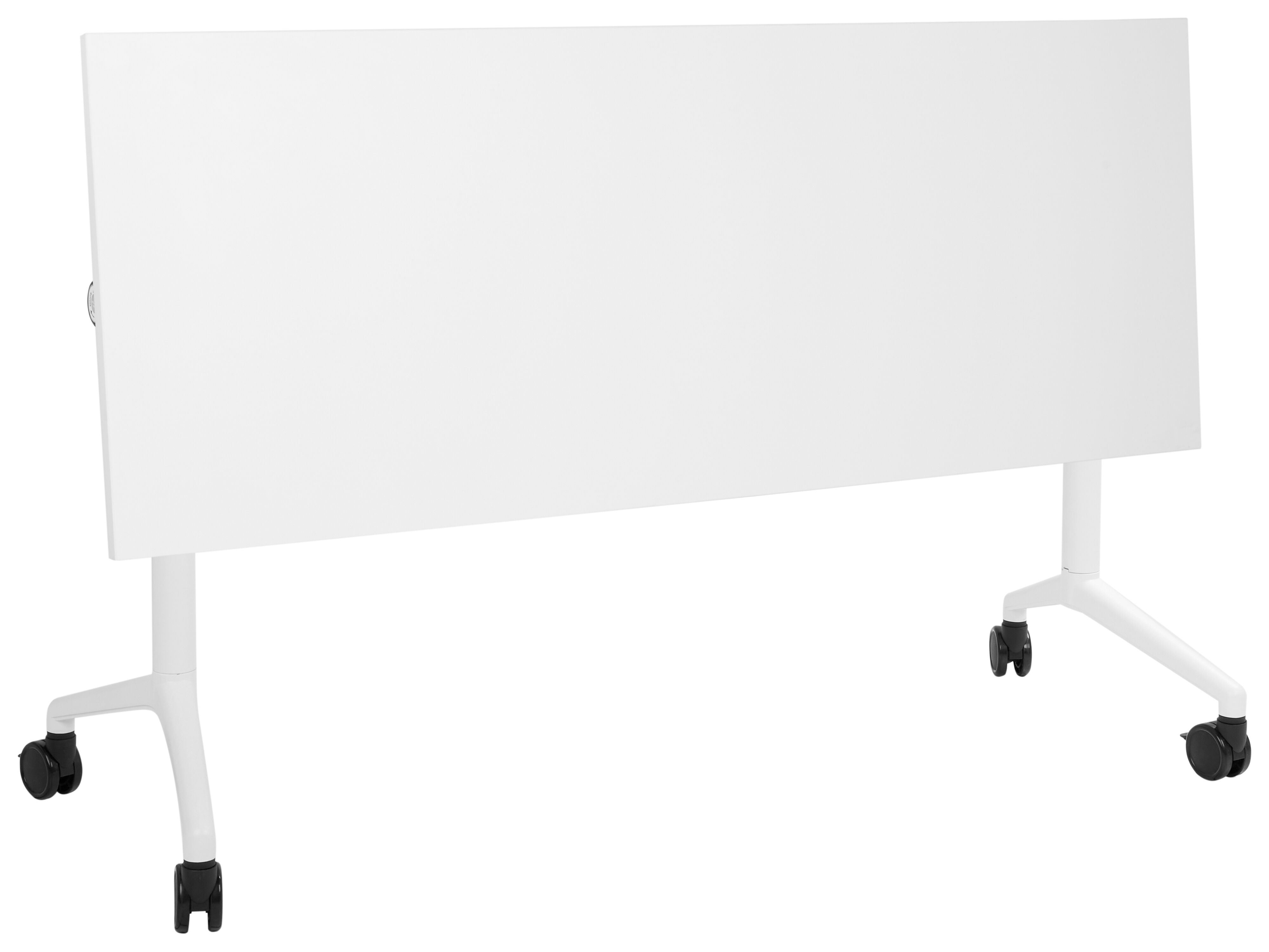 Zusammenklappbarer Schreibtisch CAVI Weiß 160 cm 60 cm mit Rädern ...