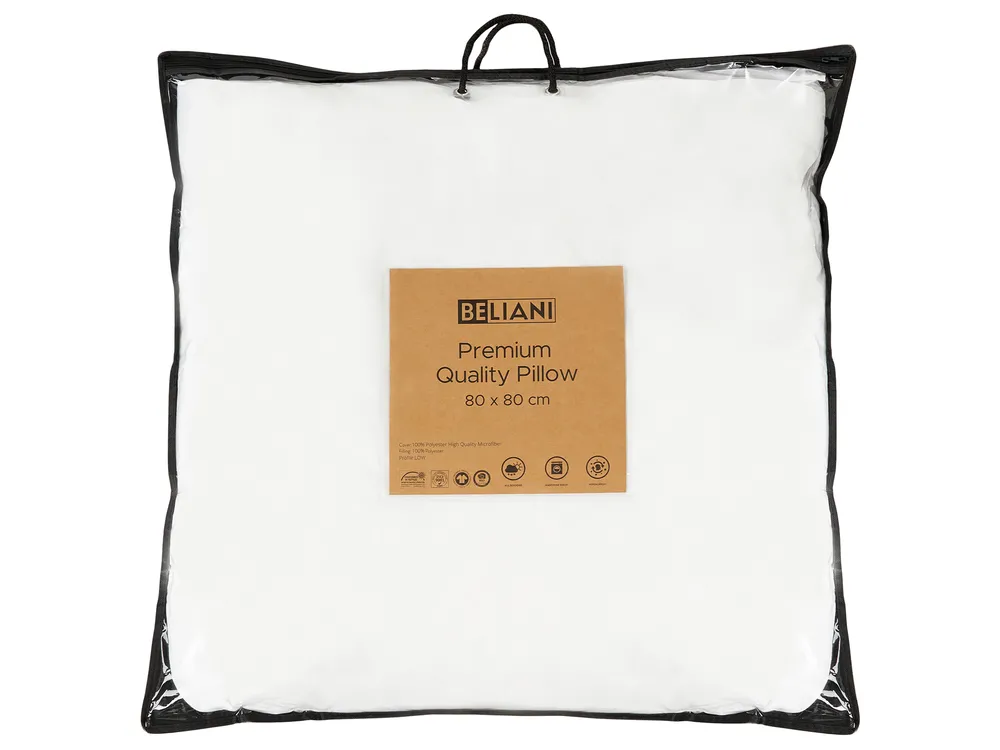 Poduszka ERRIGAL Niska 80 x 80 cm Mikrofibra Biały_883482