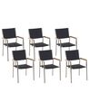 Lot de 6 chaises en rotin noir GROSSETO_738539