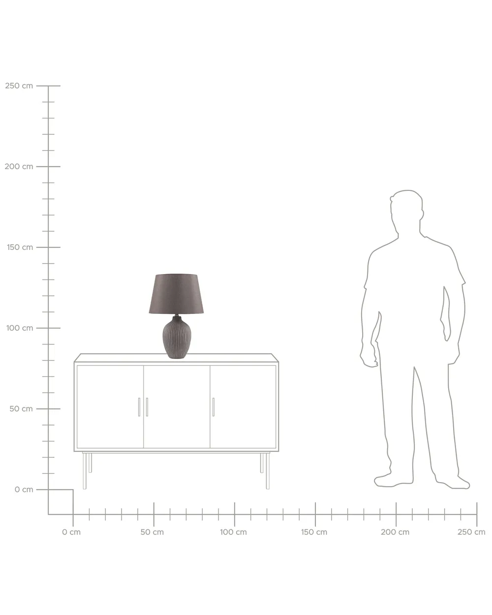 Table Lamp FERGUS Ceramic Brown_824115