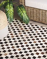 Tapis KAYABEY Beige 160 x 230 cm Cuir_1179506
