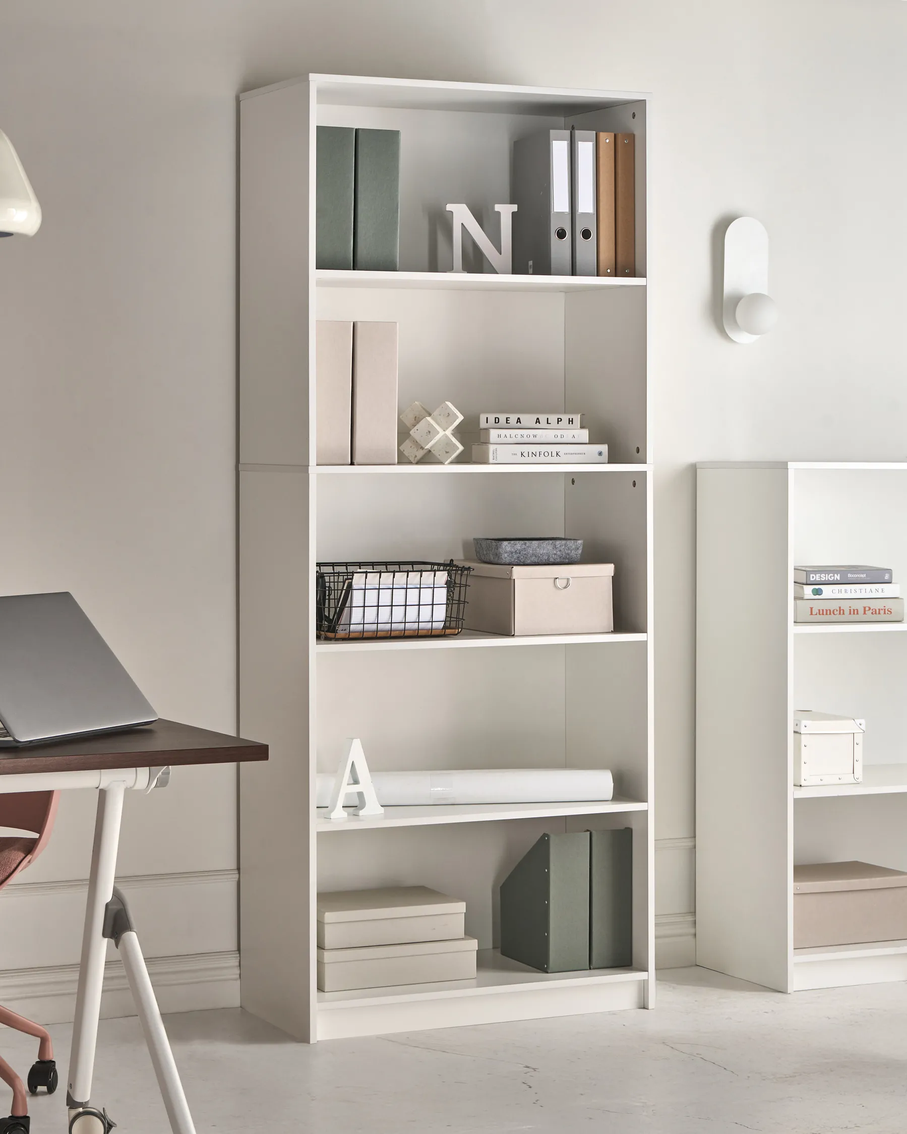 5 Tier Bookcase ZEHNA 197 cm White_1026405