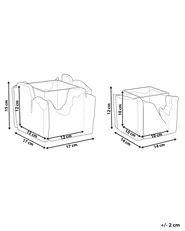 Set of 2 Candle Holders PLATEROS 15/12 cm Fir Wood Dark Brown_791712
