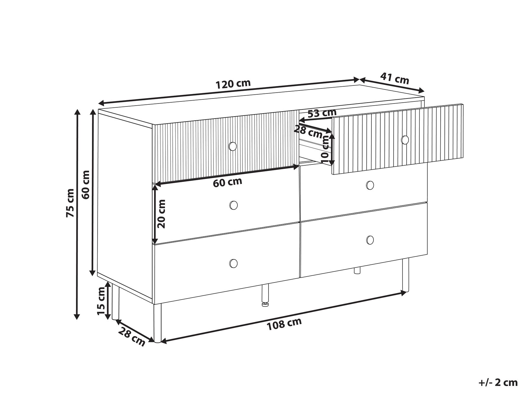 6 Drawer Chest Black COVENTRY_945995