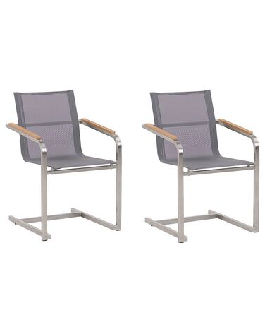 Set of 2 Garden Chairs Grey COSOLETO