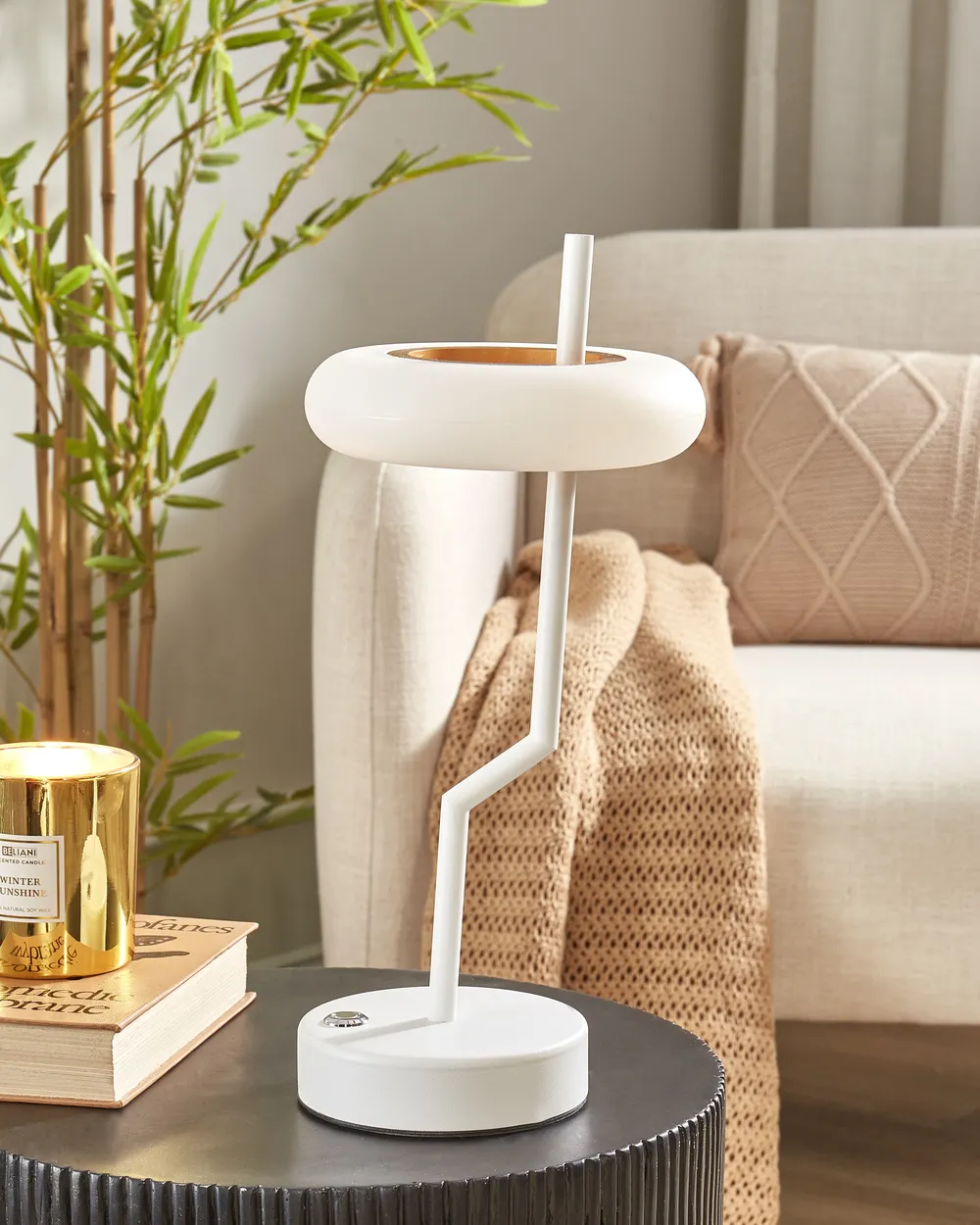 Wireless LED Table Lamp ALVIELA with Dimmer Metal White_940353