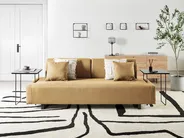 Sofa 3 Seater SOKNA with Tables Fabric Yellow_952840