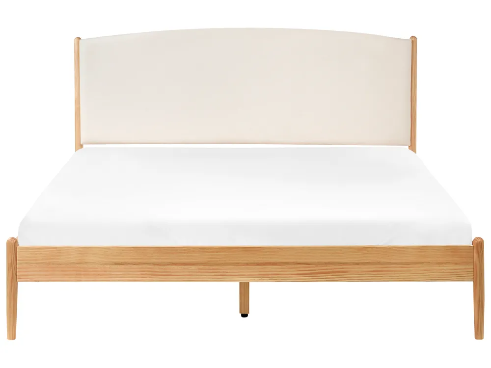Bett mit Lattenrost Kiefernholz CLAIRAC 160 x 200 cm Hellbraun_1020200