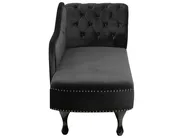 Right-Hand Chaise Longue NIMES Velvet Black_712530