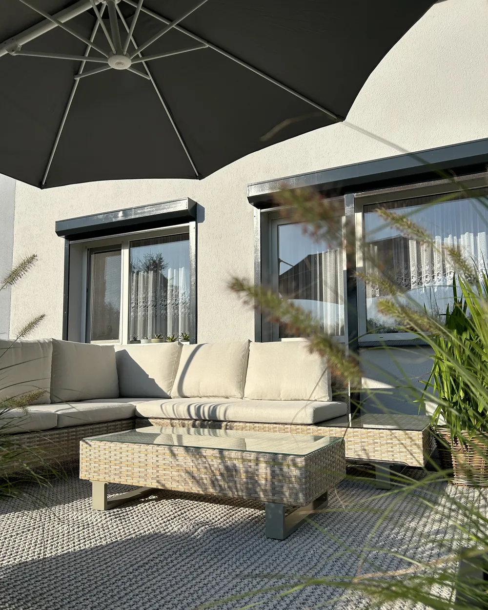 Parasol ogrodowy na wysięgniku 295 cm SAVONA II Ciemnoszary_937863