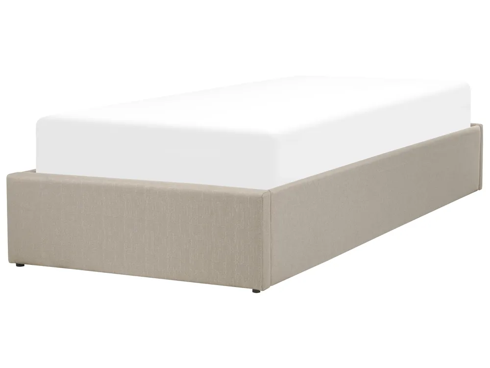 Bett mit Stauraum ohne Kopfteil DINAN Stoff Taupe 90 x 200 cm_1002105
