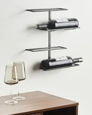 Wall Mounted Wine Rack EINSTEINIUM Metal Black_962657