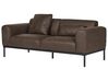 Sofa Set Leinenoptik / Kunstleder beige / dunkelbraun 5-Sitzer MALMOS_931599