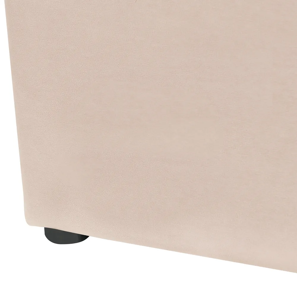 Bett mit Stauraum LUBBON Samtstoff Beige 140 x 200 cm_833513
