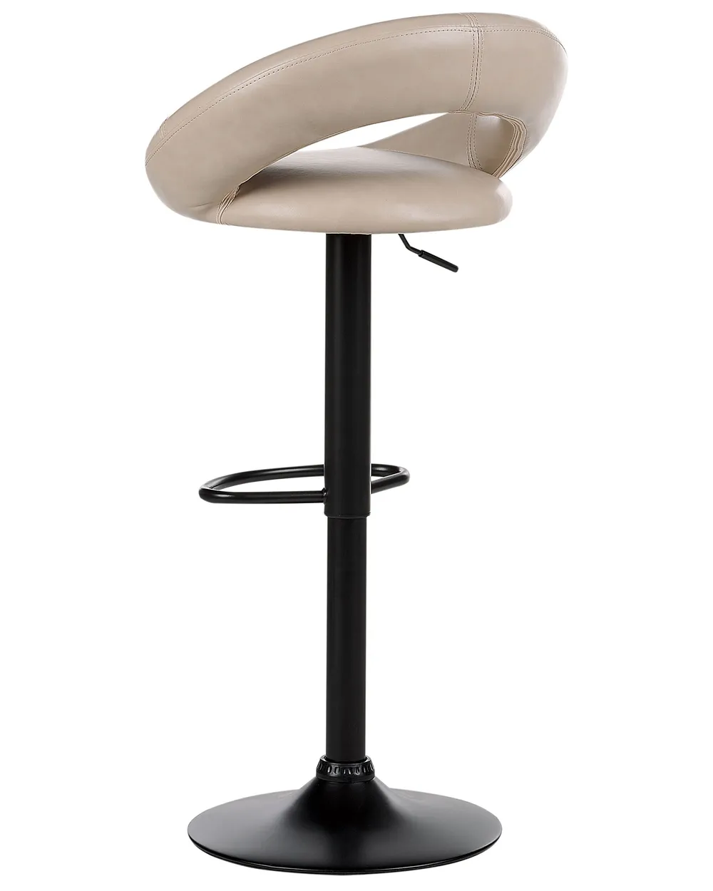 Set of 2 Bar Chairs PEORIA Swivel Faux Leather Light Beige_894668