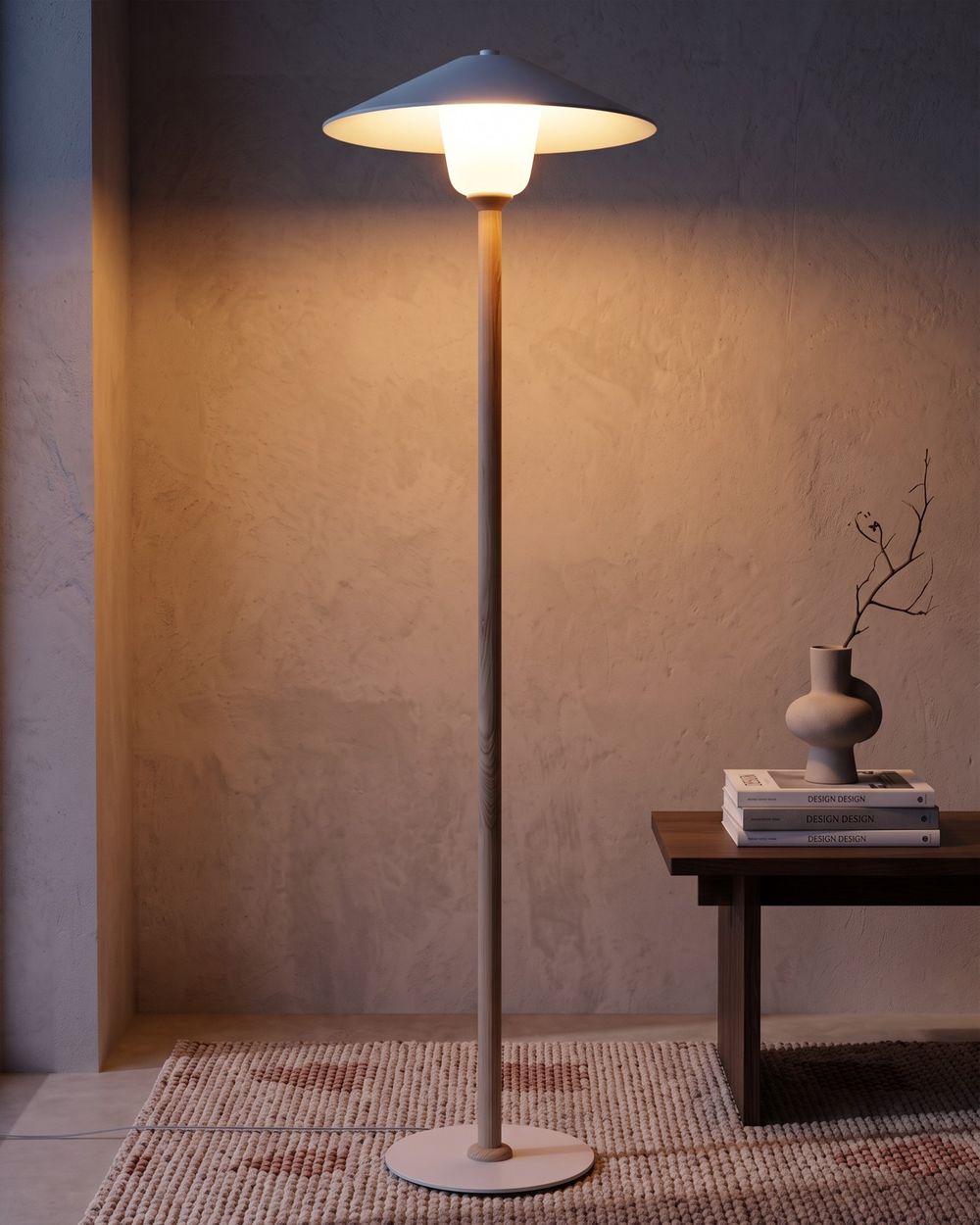 Lampa podłogowa MOPPY Drewno dębowe Biały