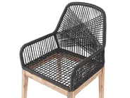 Garden Dining Set 4 Seater OLBIA with Cushions Concrete Black_809625