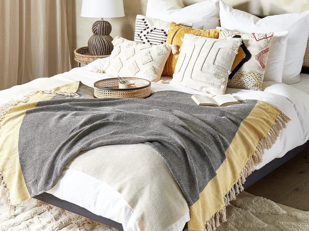 Yellow grey blanket online