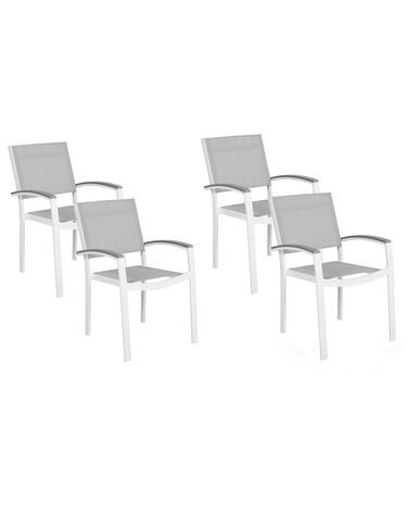 Conjunto de 4 sillas de jardín gris PERETA