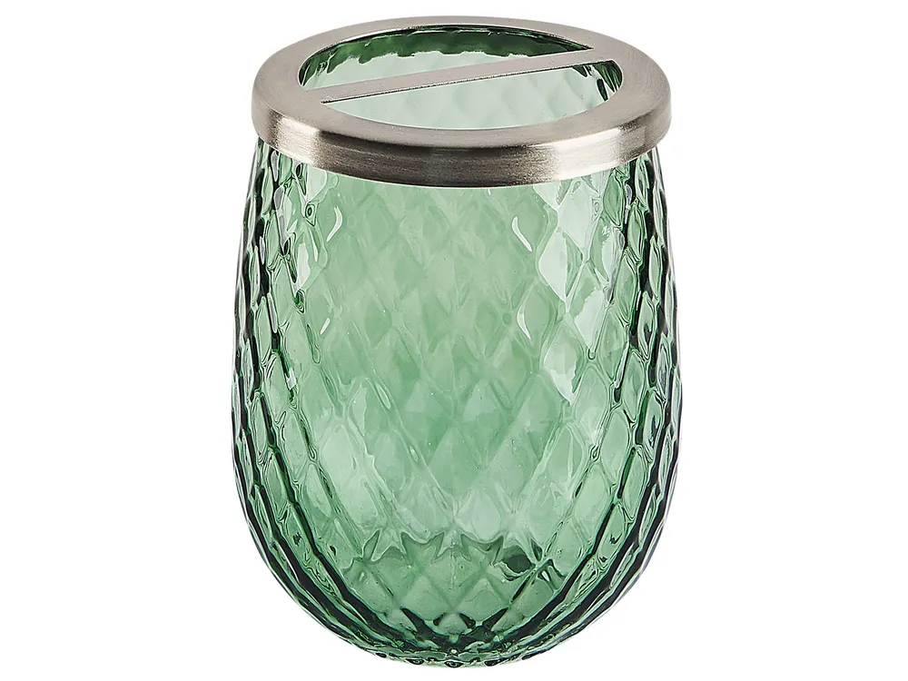 4-Piece Bathroom Accessories Set CANOA Glass Green_825325