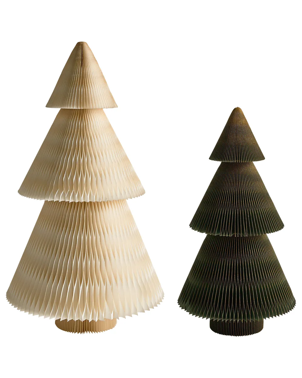 Set of 2 Christmas Decorations VEFSNA 90/122 cm Christmas Tree Beige/ Green