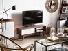 Móvel de TV com 4 prateleiras em cor de madeira escura e branca BUFFALO_437652