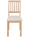  Set of 2 Wooden Dining Chairs Light Wood and Light Beige ORONO _926544