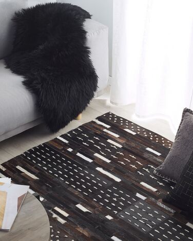 Cowhide Area Rug 140 x 200 cm Brown AKSEKI 