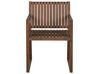 Zestaw ogrodowy stół i 8 krzeseł ciemne drewno z poduszkami niebiesko-białymi SASSARI_921279