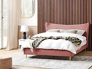 Bed Velvet CHALEIX 180 x 200 cm (EU Super King) Peach Pink_1184532