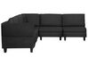 Left Hand 5 Seater Modular Fabric Corner Sofa Black FEVIK_770112