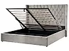 Ottoman Bed LUBBON Velvet Light Grey 180 x 200 cm (EU Super King)