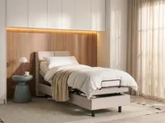 Bett verstellbar Stoff VICEROY 80 x 200 cm Hellbeige_1062007