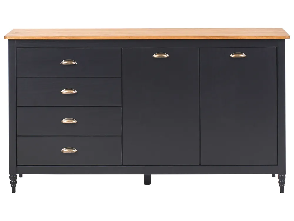 Buffet Bas En Pin Massif – 2 Portes Et 2 Tiroirs – Occasion – Dimensions 90x46x85 Cm