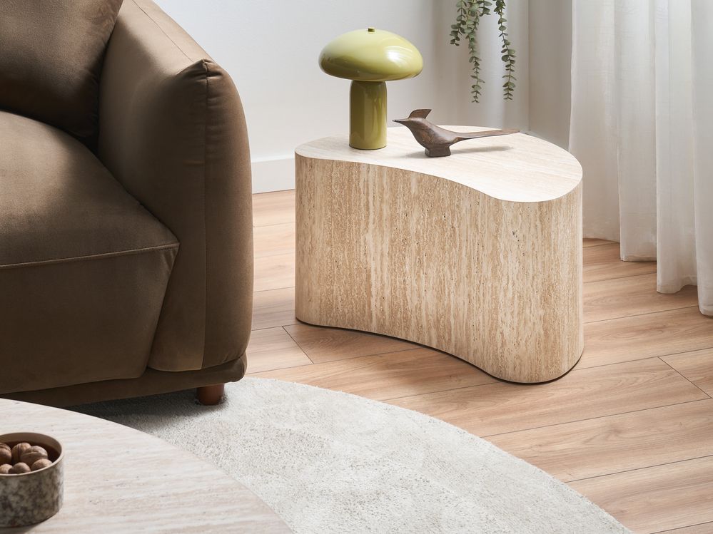Side Table BILPA Travertine Effect