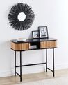 Drevený konzolový stolík svetlé drevo/čierna CARNEY_891904