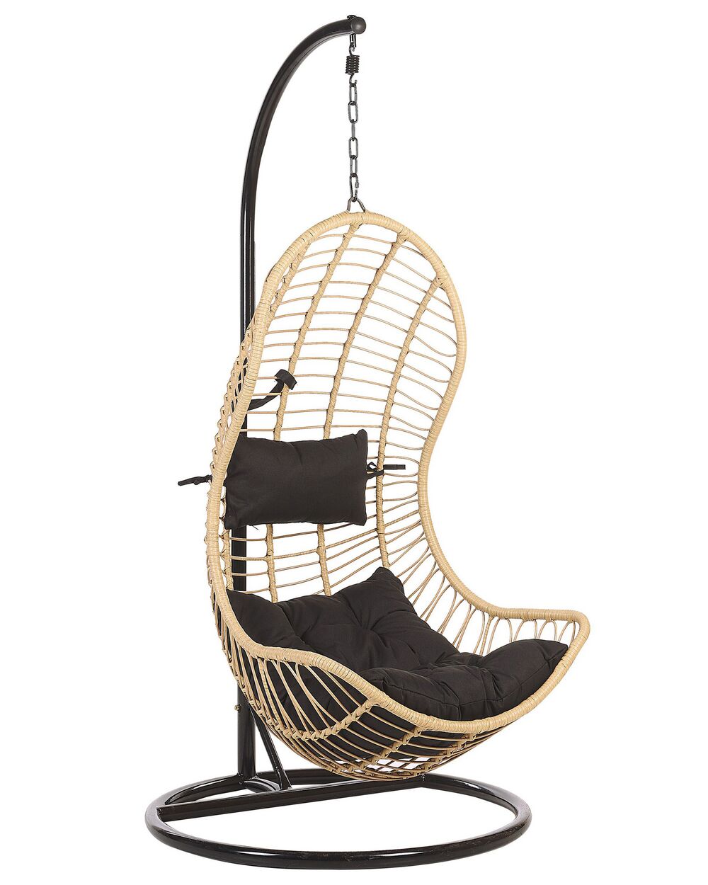 Hanging Chair with Stand PINETO PE Rattan Natural Beliani