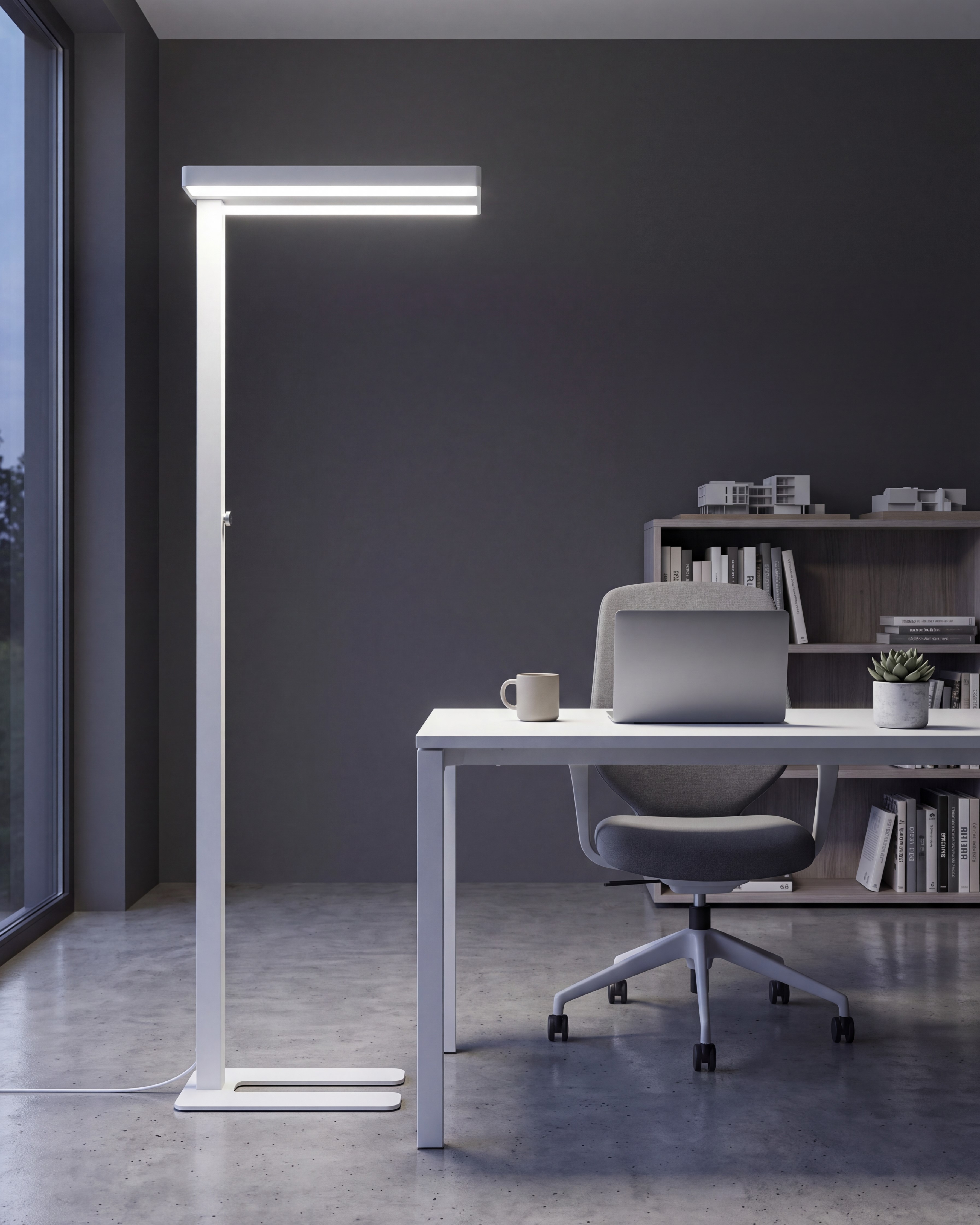 LED-golvlampa TAURUS med dimmer Metall Vit