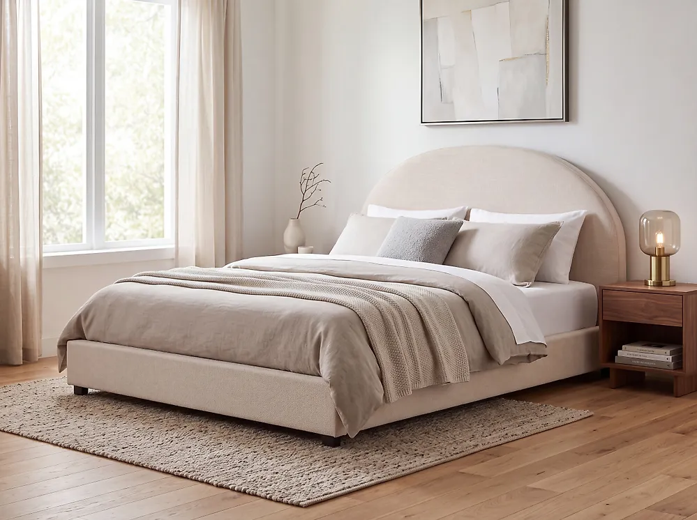 Bed Fabric VAUCLUSE 160 x 200 cm (EU King Size) Light Beige_1184605