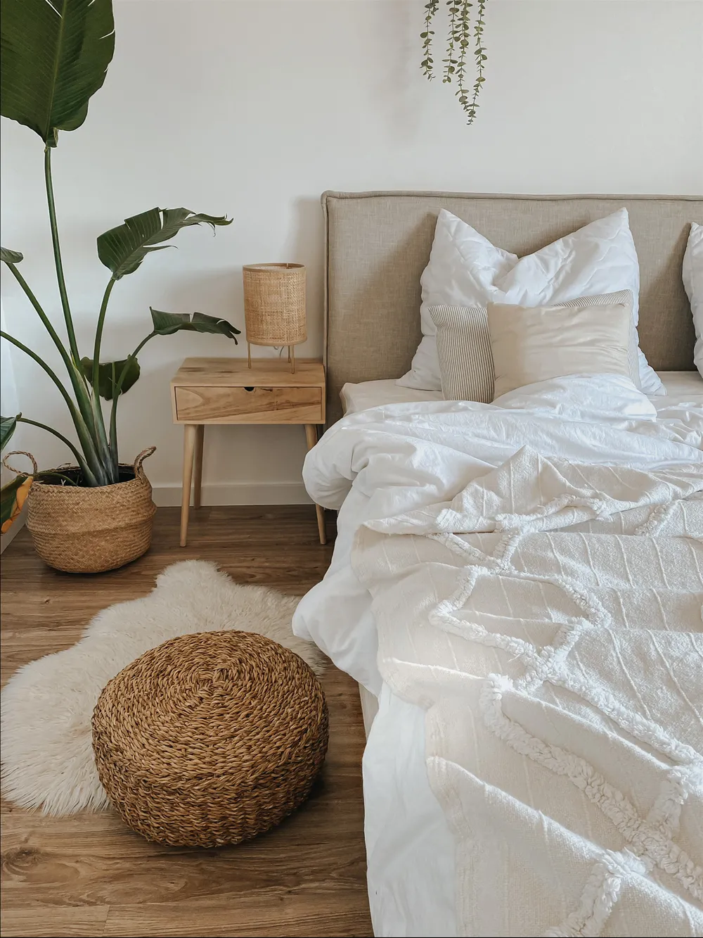 Bed Fabric SENNEZ 180 x 200 cm (EU Super King) Beige_829583