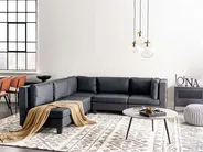 Modular Corner Sofa 5 Seater UNSTAD Faux Leather Black Right Hand_936720