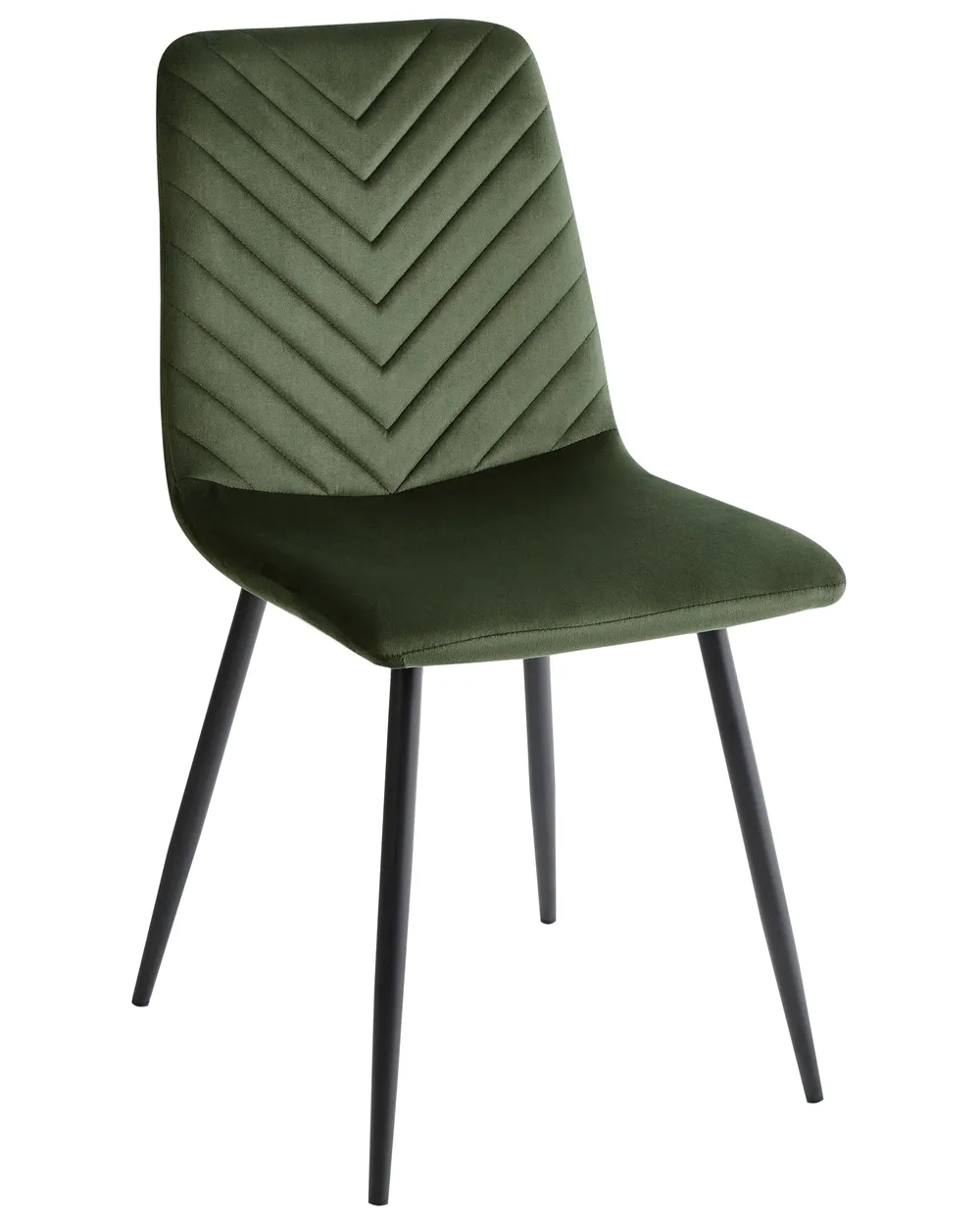 Set of 4 Dining Chairs HAVRE Velvet Olive Green_1070994